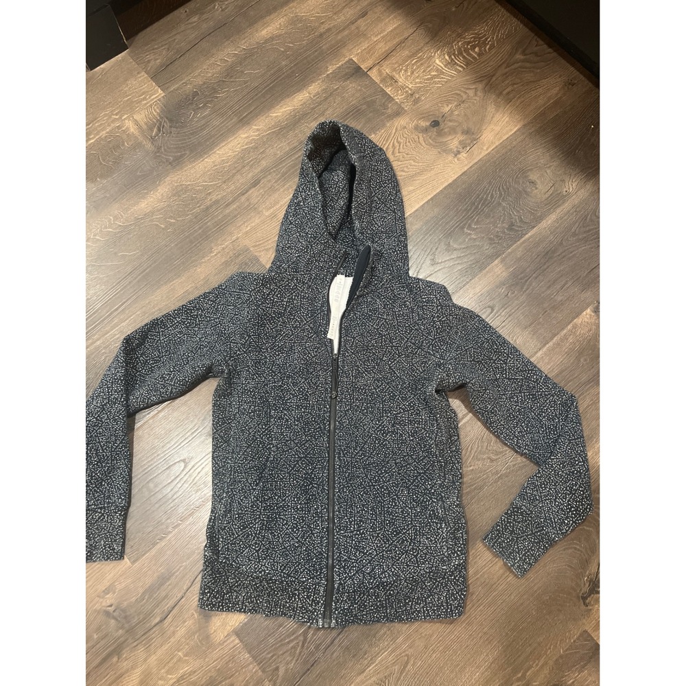 Lululemon Scuba Full Zip Hoodie Black White Speckled Print Size 10 Women's